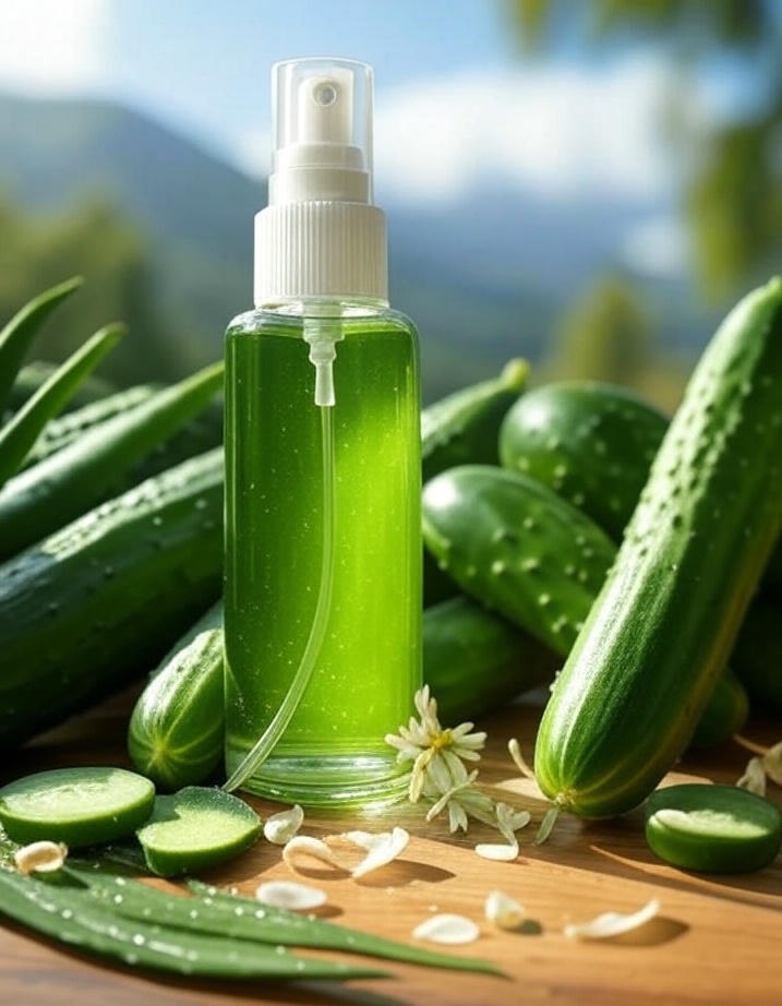 DIY face mist with cucumber and aloe vera – clean skincare in New Zealand